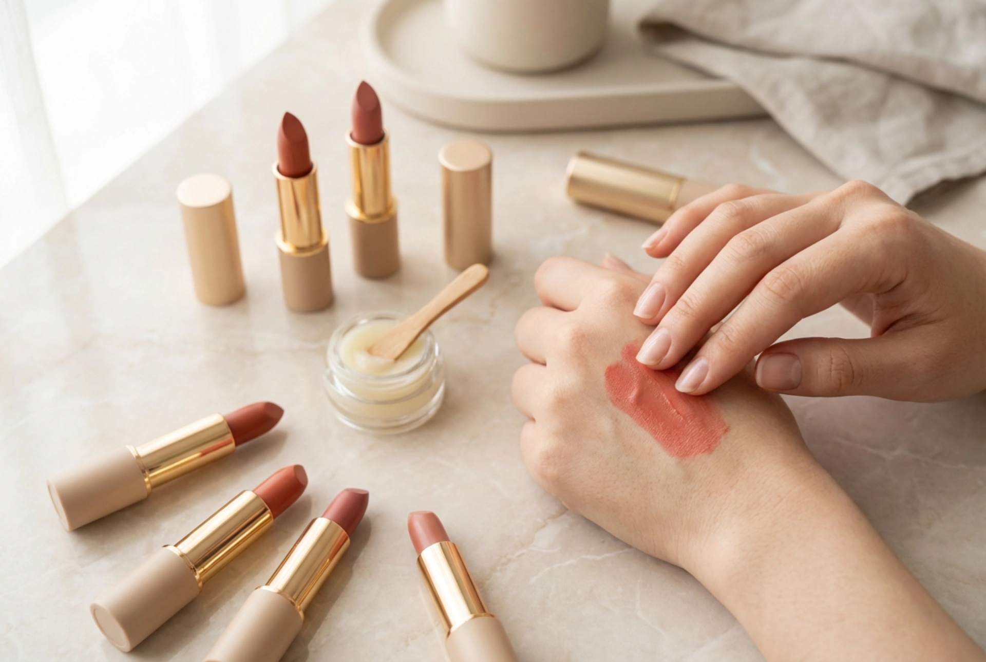 Vlažilna šminka: izbira odtenkov, tehnika nanosa in nega ustnic