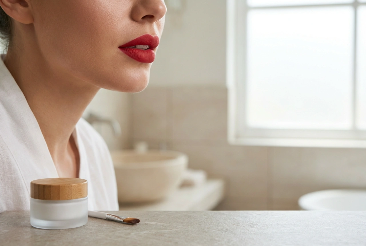 Rdeče ustnice brez razmazovanja: priprava, obroba in obstojnost