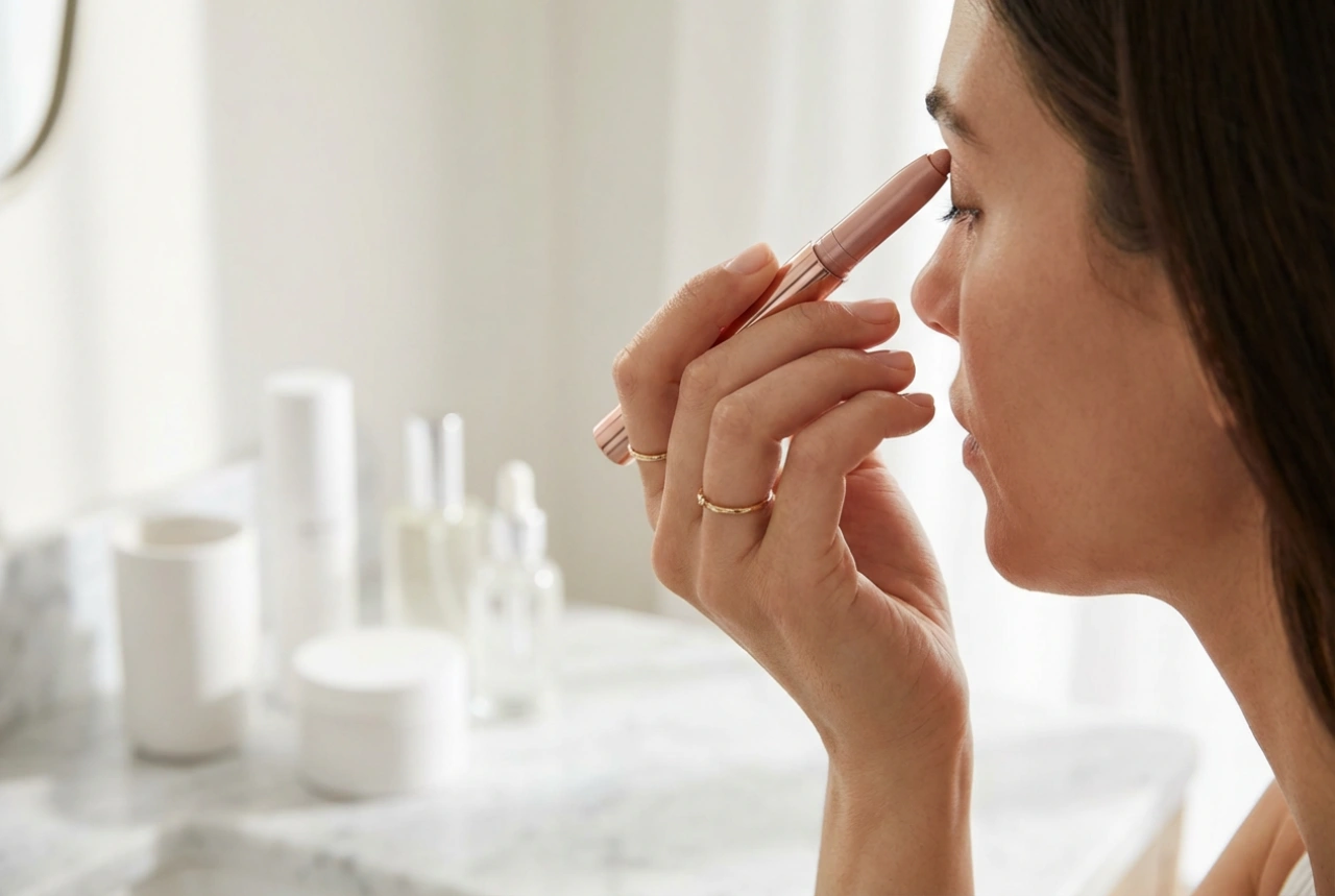 Senčilo za veke v stiku: hiter make-up, zabrisovanje in utrjevanje