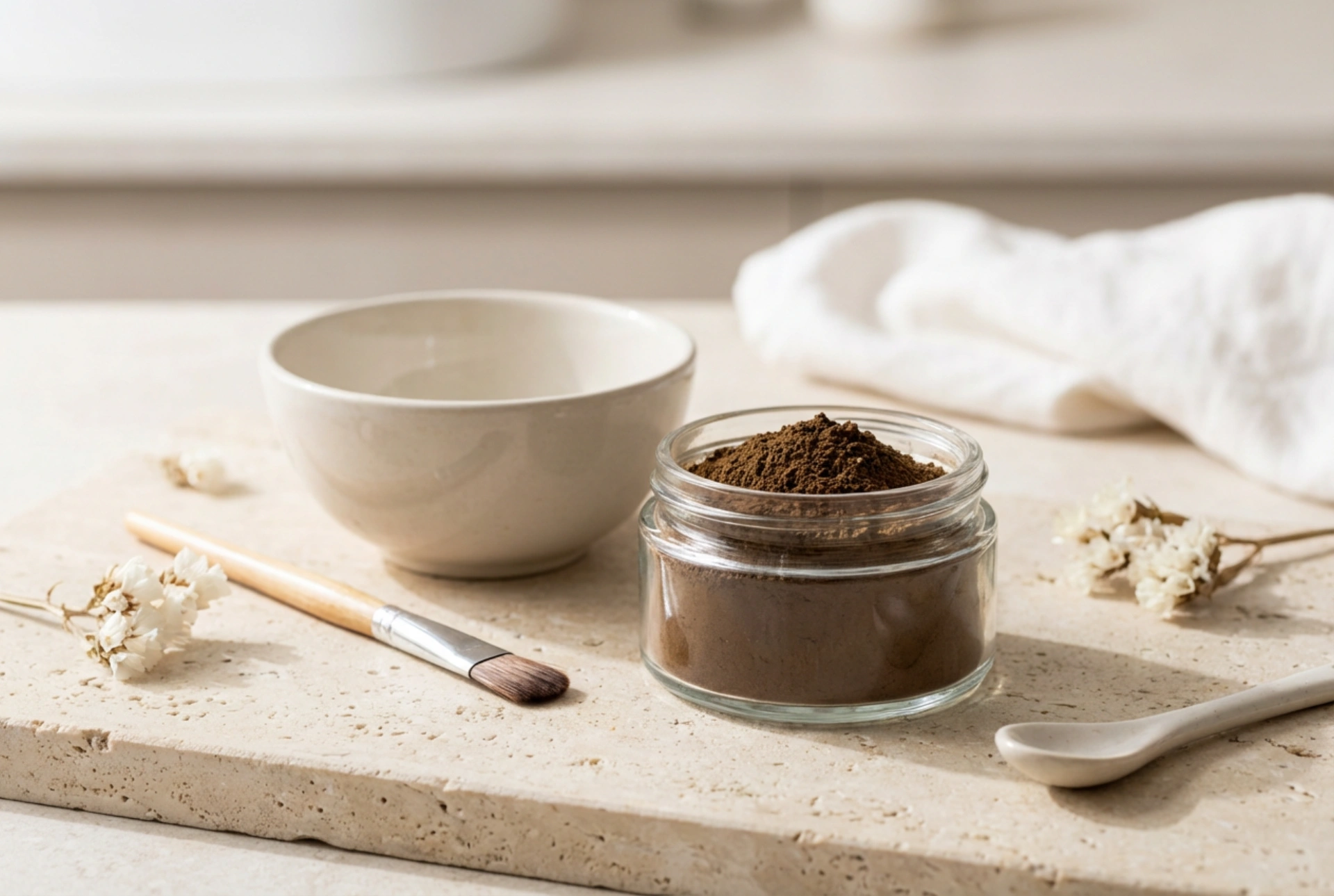 Pudrasta kana za obrvi v praksi: priprava in nanos