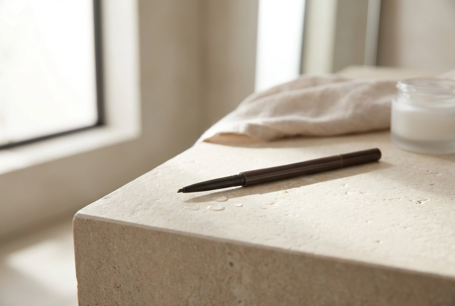 Vodoodporen svinčnik za obrvi: oblikovanje in polnjenje