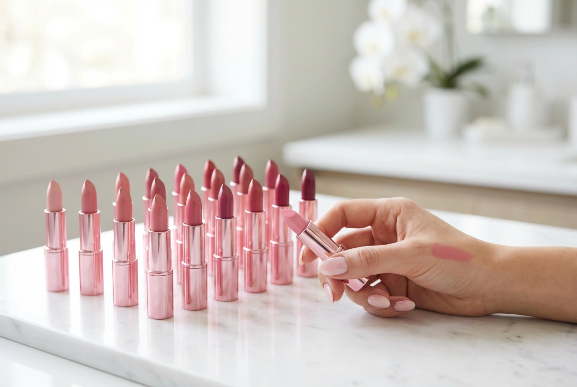 Rožnata šminka za dan in večer: izbira odtenka in nanos