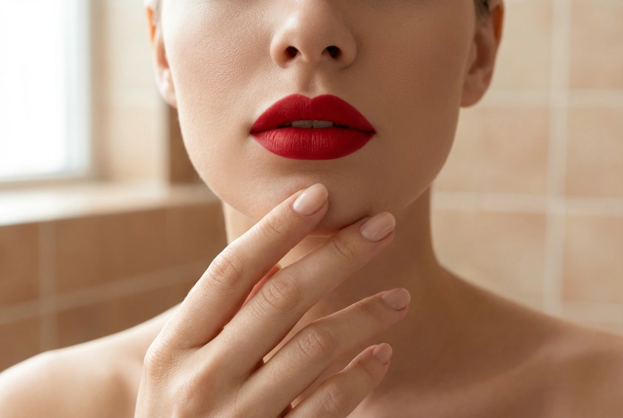 Rdeča šminka korak za korakom: priprava ustnic, obroba in obstojnost